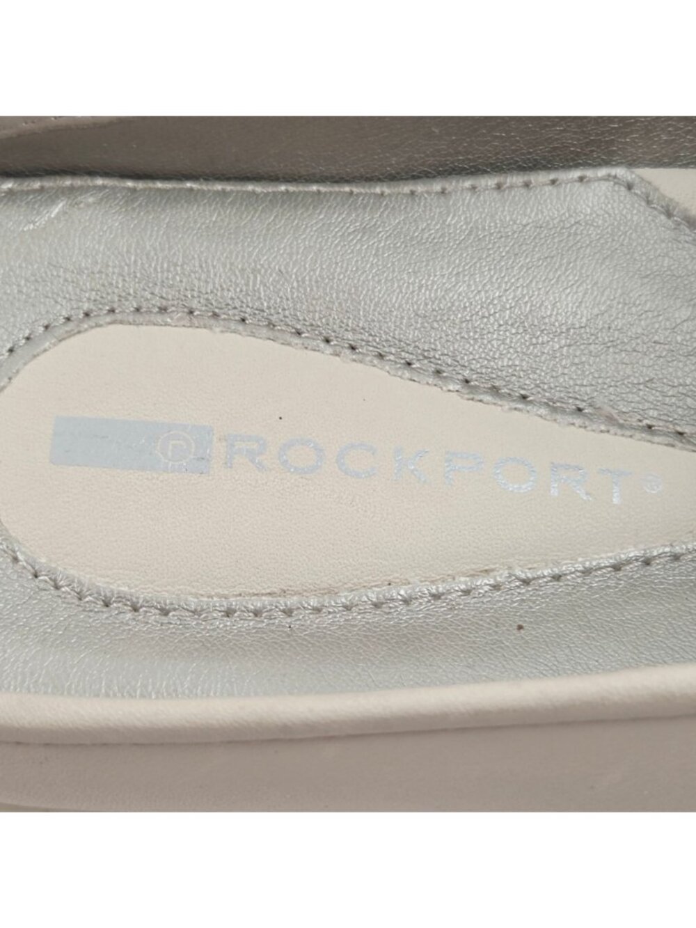 Rockport Mule Loafers Womens Size 9 Beige Leather Perforated Slip On Comfort - Picture 7 of 11